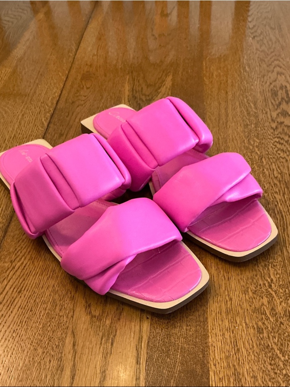 Sam Edelman Hot Pink Padded Slide Sandals